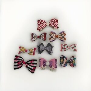 Little Girls Faux Leather Hair Bow Lot of 9 clip in - Barbie‎ Target Friends